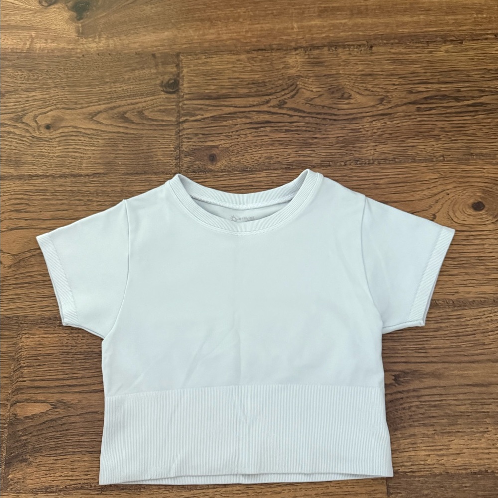 Aerie White Cropped Workout top